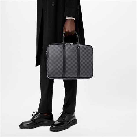 Porte Documents Voyage Damier Graphite Canvas .